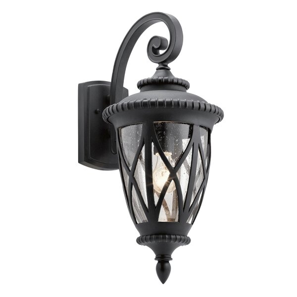 Wandlampe außen E27 IP44 Schwarz Haus Terrasse Glas