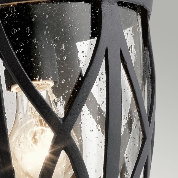 Wandlampe außen E27 IP44 Schwarz Haus Terrasse Glas