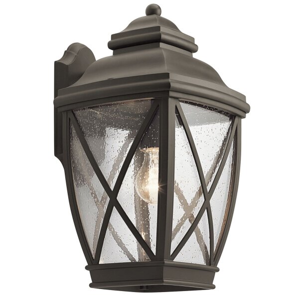 Lampe dextérieur aluminium verre en bronze antique E27 IP44