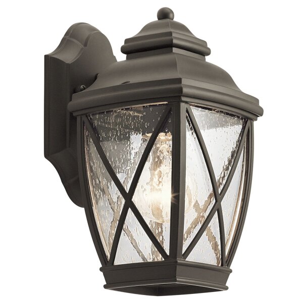 Lampe dextérieur IP44 en bronze antique E27 aluminium verre