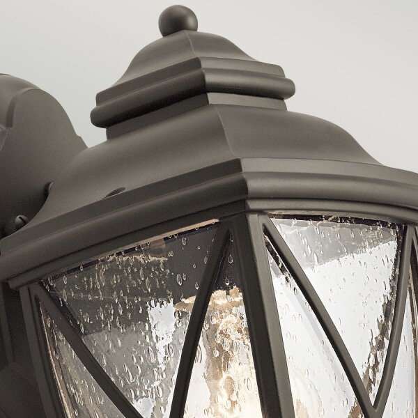 Lampe dextérieur IP44 en bronze antique E27 aluminium verre
