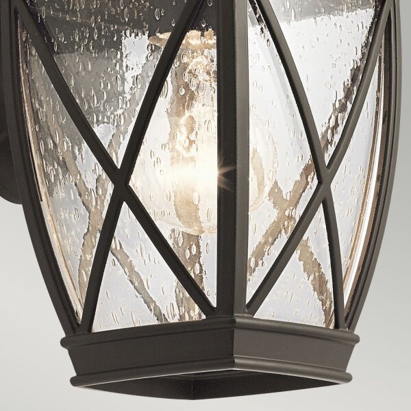 Lampe dextérieur IP44 en bronze antique E27 aluminium verre