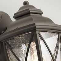 Außenleuchte IP44 in Bronze antik E27 Aluminium Glas