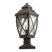 Lampe de socle jardin terrasse 46 cm IP44 en bronze antique