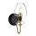Wandlampe Glasschirm in Schwarz Messing E14 MAIYA