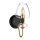 Wandlampe Glasschirm in Schwarz Messing E14 MAIYA