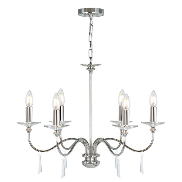 Kronleuchter Metall Kristall 6-armig CANDELA 6