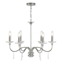 Lustre métal cristal 6 branches CANDELA 6