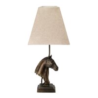 Tischlampe E27 Pferd Büste Resin Jute ANIMIAL
