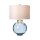 Tischlampe Glas Stoff E27 55,5 cm Weiß Blau LUBIELA