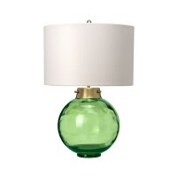 Tischlampe Glas Stoff in Grün Ecru 55,5 cm LUBIELA