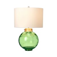 Tischlampe Glas Stoff in Grün Ecru 55,5 cm LUBIELA