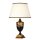Tischleuchte Stoff Holz in Creme Schwarz Gold E27 68 cm