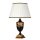 Tischleuchte Stoff Holz in Creme Schwarz Gold E27 68 cm