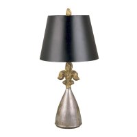 Lampe de table Abat-jour en tissu noir argenté or...