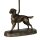 Structure lampe de table E27 en bronze antique chien R&eacute;sine
