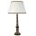 Grande lampe de table 87 cm tissu bois crème noir or