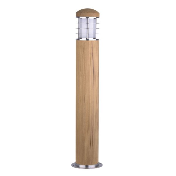 Borne lumineuse extérieure acier inoxydable bois 67cm Nordic IP55