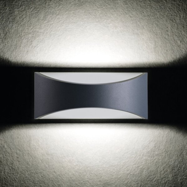 LED Wandlampe Außen Aluminium IP54 Schwarz Up Down
