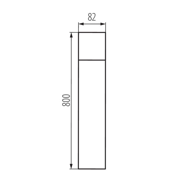 Lampe dallée Anthracite 80 cm carré IP44 E27 ROIS