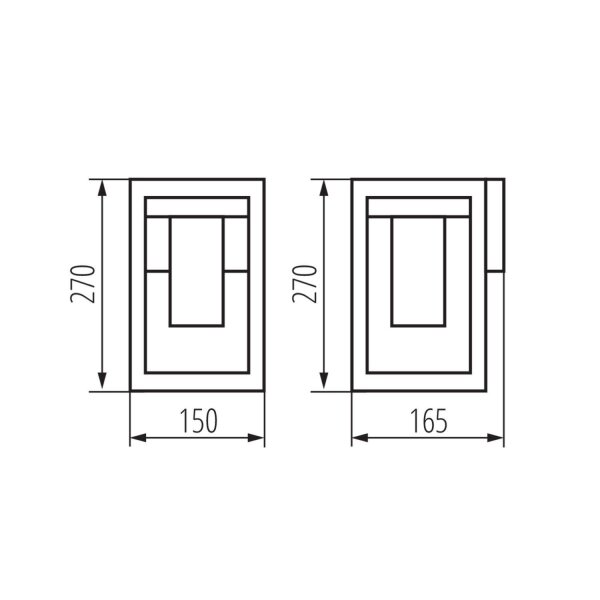 Applique murale extérieure Moderne carrée IP44 en brun rouille E27