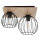 Deckenlampe Schwarz Natur E27 Holz Metall Junges Wohnen