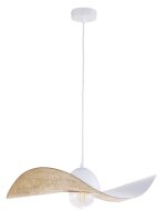 Pendelleuchte E27 Weiß Gold Modern Wellenschirm
