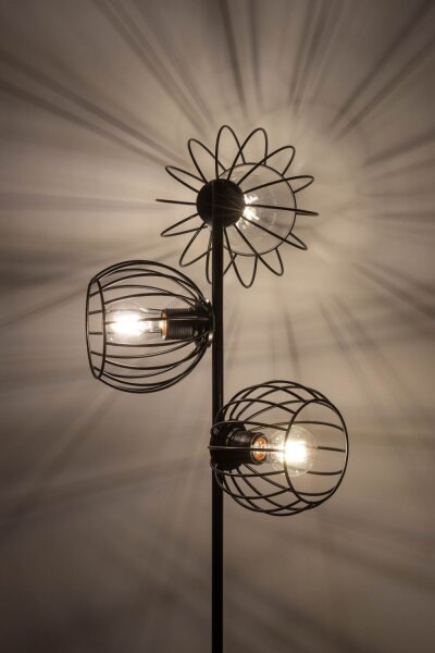 Stehlampe Schwarz E27 163 cm Metall Wohnzimmer