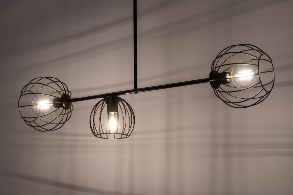 Deckenlampe Schwarz Metall E27 Retro Design RASHA