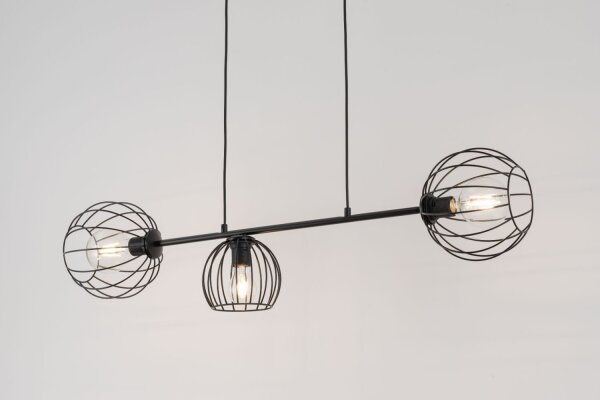 Lampe à suspendre E27 noir métal rétro design table à manger