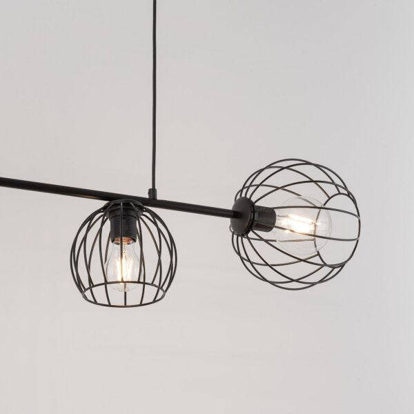Lampe à suspendre E27 noir métal rétro design table à manger