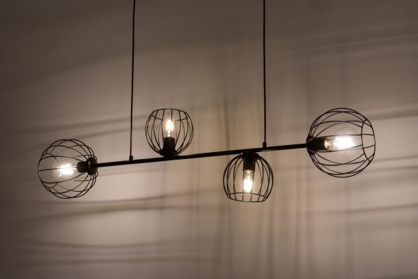 Lampe à suspendre métal E27 noir salle à manger salon