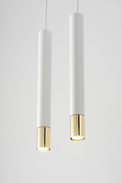 Suspension Blanc Or Métal Moderne élégant THEANO