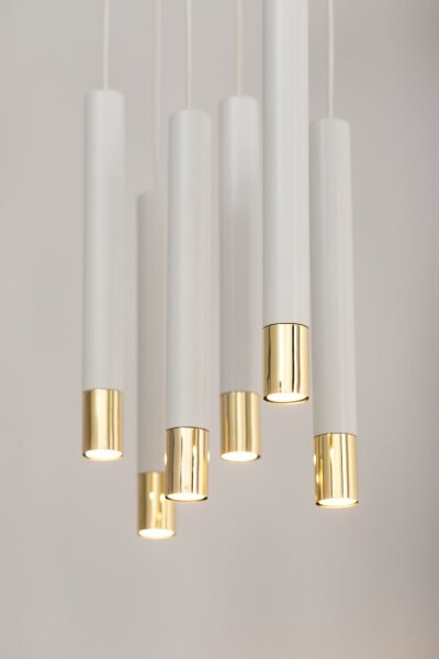 Lampe à suspendre métal blanc or Moderne élégant THEANO
