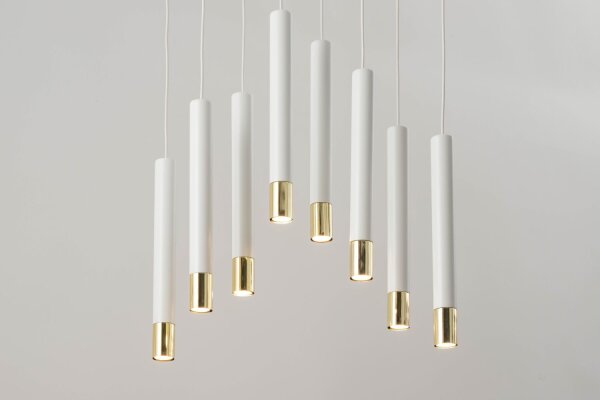 Pendelleuchte Weiß Gold Modern Metall Esszimmer