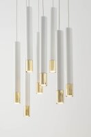 Pendelleuchte Weiß Gold Modern Metall Esszimmer