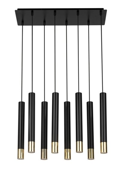 Pendelleuchte Schwarz Gold groß Modern Metall THEANO