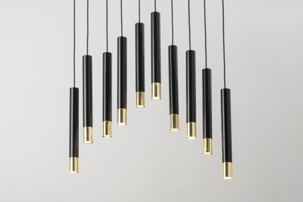 Suspension Métal Noir Or Moderne THEANO