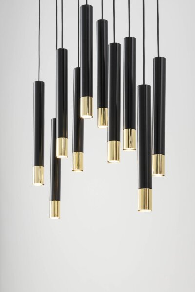 Suspension Métal Noir Or Moderne THEANO