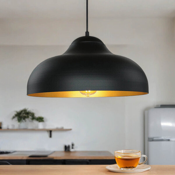 Suspension Table de salle à manger métal rond 40 cm noir or