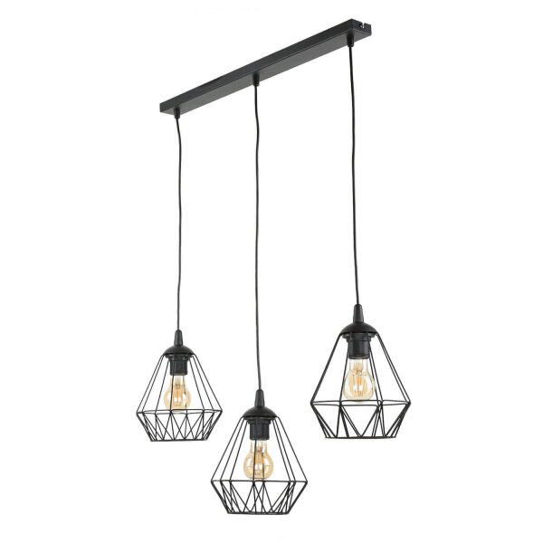 Hängelampe Metall Schwarz geometrisch Retro Esstisch
