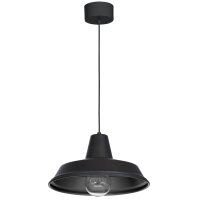 Suspension avec abat-jour Noir M&eacute;tal Table...