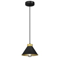 Lampe &agrave; suspendre Noir Or M&eacute;tal E27 Table...