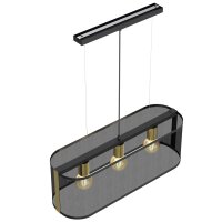 Lampe à suspendre métal 3 flammes oblongue...