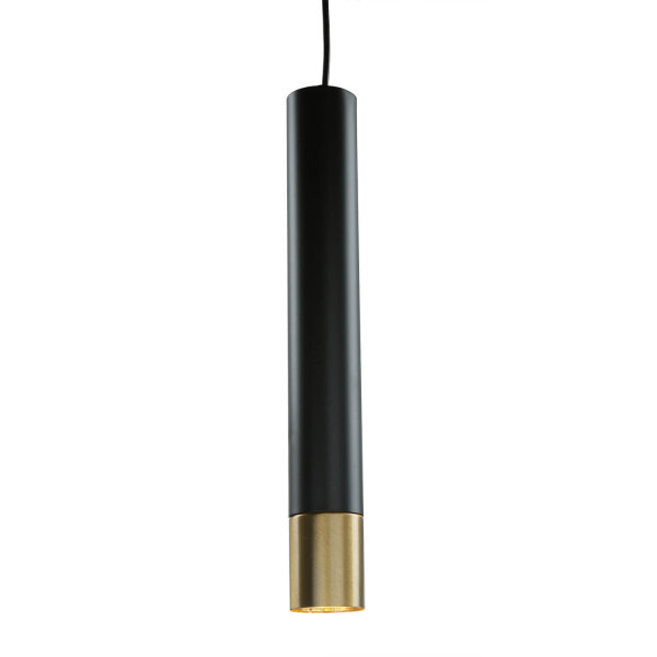 Hängeleuchte Metall Zylinder Schwarz Gold Modern GU10
