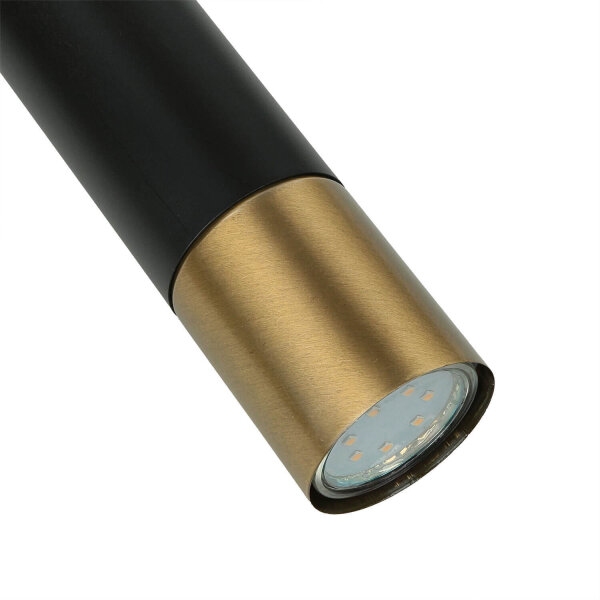 Hängeleuchte Metall Zylinder Schwarz Gold Modern GU10