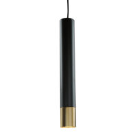 Lampe à suspendre Métal Cylindre Noir Or...