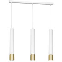 Lampe à suspendre métal 3 flammes blanc or...