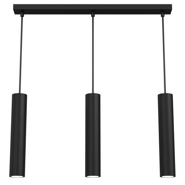 Lampe à suspendre métal noir Moderne 3 flammes GU10 VISHAL
