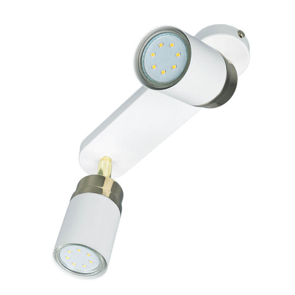 Spot de plafond Métal Moderne Blanc Or 2 flammes